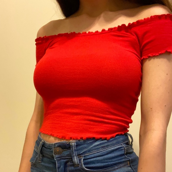 Garage Tops - Garage Off-Shoulder Crop Top
